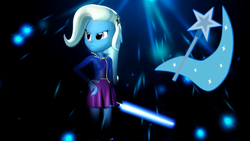 Size: 1920x1080 | Tagged: safe, artist:danj16, derpibooru import, trixie, equestria girls, 3d, jedi, lightsaber, star wars, weapon