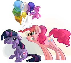 Size: 1288x1150 | Tagged: safe, artist:php27, derpibooru import, pinkie pie, twilight sparkle, earth pony, pony, balloon, crying