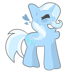 Size: 945x933 | Tagged: safe, artist:lovehours, derpibooru import, trixie, pony, unicorn, chest fluff, eyes closed, female, heart, impossibly large chest fluff, mare, simple background, smiling, solo, transparent background