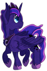 Size: 660x1000 | Tagged: safe, artist:okbutwhyeventho, princess luna, alicorn, pony, looking back, simple background, solo, transparent background