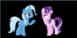 Size: 1166x576 | Tagged: safe, derpibooru import, starlight glimmer, trixie, pony, unicorn, female, mare