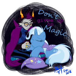 Size: 768x768 | Tagged: safe, artist:frist44, derpibooru import, trixie, crossover, eridan ampora, friendshipping, homestuck, shipping