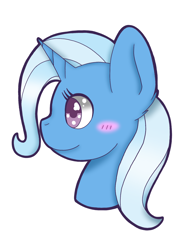 Size: 2048x2732 | Tagged: safe, artist:komasantaffy, derpibooru import, trixie, pony, unicorn, blushing, smiling, solo