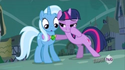 Size: 1280x716 | Tagged: safe, derpibooru import, screencap, trixie, twilight sparkle, magic duel, out of context