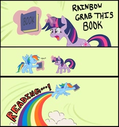 Size: 2096x2242 | Tagged: safe, artist:cluttercluster, derpibooru import, rainbow dash, twilight sparkle, pegasus, pony, comic, exploitable meme, grab my meme, high res, meme