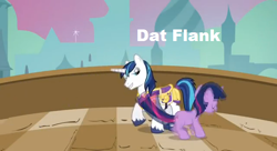 Size: 640x349 | Tagged: safe, derpibooru import, edit, edited screencap, screencap, shining armor, twilight sparkle, pony, unicorn, bedroom eyes, caption, dat butt, female, image macro, incest, male, mare, meme, out of context, shiningsparkle, shipping, stallion, straight