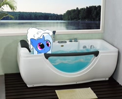 Size: 945x768 | Tagged: safe, artist:kloudmutt, artist:yakuimaid, derpibooru import, trixie, bath, bathing, ponies in real life