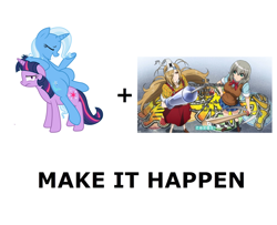 Size: 680x552 | Tagged: safe, derpibooru import, trixie, twilight sparkle, binbougami ga!, exploitable meme, make it happen