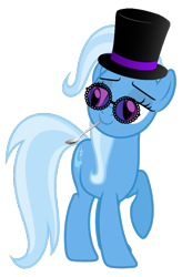 Size: 653x993 | Tagged: safe, artist:pokermask, derpibooru import, trixie, pony, unicorn, female, glasses, hat, mare, simple background, solo, spoon, top hat, transparent background, vector