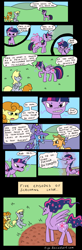 Size: 620x1883 | Tagged: safe, artist:tifu, derpibooru import, applejack, carrot top, derpy hooves, golden harvest, trixie, twilight sparkle, twilight sparkle (alicorn), alicorn, earth pony, pony, comic, dragon ball z, female, good idea, mare