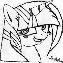 Size: 900x889 | Tagged: safe, artist:ikuntyphoon, derpibooru import, twilight sparkle, sketch, traditional art