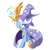 Size: 500x500 | Tagged: dead source, safe, artist:30clock, derpibooru import, trixie, pony, unicorn, crossover, female, mare, pixiv, solo, staff, talesweaver