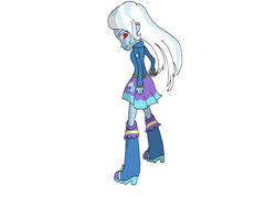Size: 700x500 | Tagged: safe, artist:dome2017, derpibooru import, trixie, equestria girls, looking at you, megaman zero, omega trixie, red eyes, simple background, solo, white background