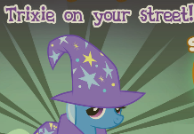 Size: 218x151 | Tagged: safe, derpibooru import, trixie, pony, unicorn, female, gameloft, image macro, mare, meme, wow! glimmer