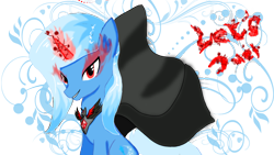 Size: 1920x1080 | Tagged: safe, artist:thetelfeu, derpibooru import, trixie, alicorn amulet, glowing eyes, magic