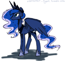 Size: 500x428 | Tagged: safe, artist:rikitikitavi-tyan, princess luna, alicorn, pony, female, horn, mare, simple background, solo, white background