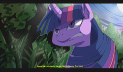 Size: 1000x586 | Tagged: safe, artist:sunibee, derpibooru import, twilight sparkle, fake screencap, serious face, solo