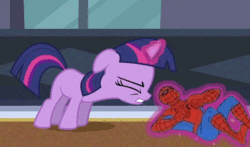 Size: 868x512 | Tagged: safe, derpibooru import, edit, edited screencap, screencap, twilight sparkle, the cutie mark chronicles, 60s spider-man, animated, filly, filly twilight sparkle, meme, spider-man