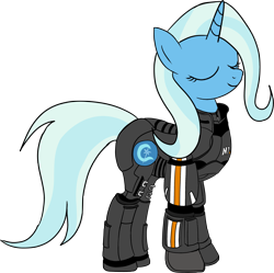 Size: 3075x3060 | Tagged: safe, artist:sethisto, derpibooru import, trixie, pony, unicorn, armor, crossover, female, mare, mass effect, mass effect 3, n7, n7 armor, newbie artist training grounds, simple background, solo, transparent background, vector