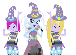 Size: 1504x1092 | Tagged: safe, artist:rainbowshadowmlp, derpibooru import, fuchsia blush, lavender lace, trixie, equestria girls, female, trixie and the illusions