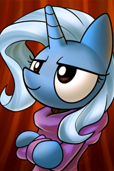 Size: 540x810 | Tagged: safe, artist:dori-to, derpibooru import, part of a set, trixie, pony, clothes, crossed hooves, hoodie, solo