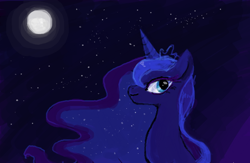 Size: 600x390 | Tagged: safe, artist:weiliy, princess luna, alicorn, pony, female, horn, mare, pixiv, solo