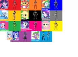 Size: 1280x933 | Tagged: safe, derpibooru import, applejack, fluttershy, pinkie pie, princess celestia, princess luna, rainbow dash, rarity, spike, starlight glimmer, sunset shimmer, trixie, twilight sparkle, equestria girls, elements of harmony, mane six, super sentai, uchu sentai kyuranger