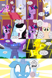 Size: 3200x4800 | Tagged: safe, artist:gatesmccloud, derpibooru import, prince blueblood, princess cadance, trixie, twilight sparkle, twilight sparkle (alicorn), oc, alicorn, pony, absurd resolution, comic, crossover, transformers, voltron