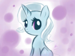 Size: 1024x768 | Tagged: safe, artist:bae-mon, derpibooru import, trixie, pony, unicorn, female, mare, smiling, solo