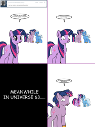 Size: 1204x1604 | Tagged: safe, artist:dekomaru, derpibooru import, dusk shine, tristan, trixie, twilight sparkle, pony, ask, dusktan, female, lesbian, ring, rule 63, shipping, tumblr, tumblr:ask twixie, twixie, wedding ring