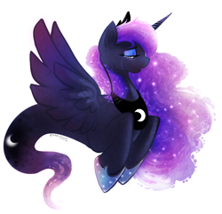 Size: 936x904 | Tagged: safe, artist:christmaslolly, princess luna, alicorn, pony, crying, female, horn, mare, solo