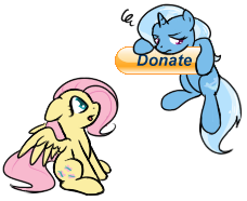 Size: 228x186 | Tagged: safe, artist:theparagon, derpibooru import, fluttershy, trixie, pegasus, pony, donate button