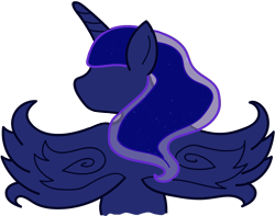 Size: 2401x1889 | Tagged: safe, artist:ricepoison, princess luna, alicorn, pony, female, horn, mare, simple background, solo, transparent background