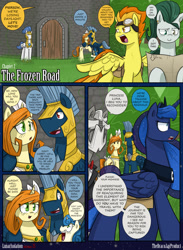 Size: 1584x2160 | Tagged: safe, artist:dracojayproduct, princess luna, spitfire, oc, oc:pierson, oc:willow, alicorn, pony, comic:lunar isolation, comic