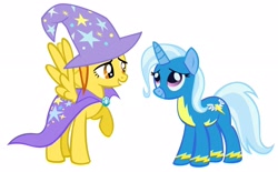 Size: 2928x1816 | Tagged: artist needed, safe, derpibooru import, spitfire, trixie, accessory swap, costume swap, wonderbolts uniform