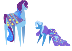 Size: 1024x724 | Tagged: safe, artist:kicked-in-teeth, derpibooru import, trixie, pony, unicorn, g2, g4, cape, clothes, female, her majesty star, horn, lineless, mare, pointy ponies, simple background, transparent background