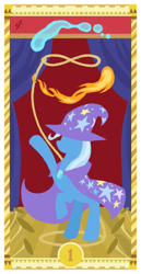 Size: 400x775 | Tagged: safe, artist:janeesper, derpibooru import, trixie, pony, unicorn, female, mare, solo, tarot card, the magician