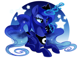 Size: 872x692 | Tagged: safe, artist:pepooni, princess luna, alicorn, pony, cute, lunabetes, magic, mug, solo, telekinesis