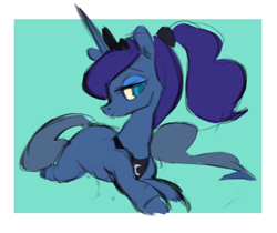 Size: 1280x1075 | Tagged: safe, artist:verrmont, princess luna, alicorn, pony, lunadoodle, solo, wingless