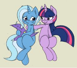 Size: 384x337 | Tagged: safe, artist:joey darkmeat, derpibooru import, trixie, twilight sparkle, pony, unicorn, female, lesbian, mare, shipping, twixie