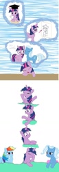 Size: 600x1748 | Tagged: safe, artist:merejump, derpibooru import, rainbow dash, trixie, twilight sparkle, pegasus, pony, unicorn, dream, female, lesbian, mare, shipping, twixie