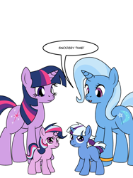 Size: 600x800 | Tagged: safe, artist:dekomaru, derpibooru import, trixie, twilight sparkle, oc, pony, unicorn, ask, female, lesbian, magical lesbian spawn, mare, offspring, parent:trixie, parent:twilight sparkle, parents:twixie, shipping, tumblr, tumblr:ask twixie, twixie