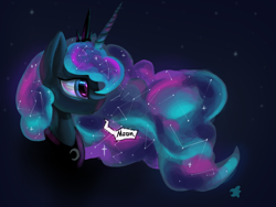 Size: 2000x1504 | Tagged: safe, artist:darkflame75, princess luna, alicorn, pony, female, horn, lunadoodle, mare, solo