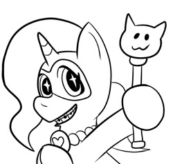 Size: 605x576 | Tagged: safe, artist:pembroke, derpibooru import, trixie, pony, unicorn, female, mare, monochrome, solo, weeaboo trixie