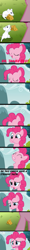 Size: 377x3186 | Tagged: safe, edit, edited screencap, screencap, pinkie pie, earth pony, mouse, pony, accident, accidental vore, cheese, comic, eaten alive, female, mare, ponies eating meat, predation, vore