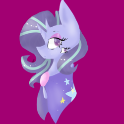 Size: 430x430 | Tagged: safe, artist:trashyponeartist, derpibooru import, starlight glimmer, trixie, pony, unicorn, abstract, abstract art, bust, female, fusion, looking at you, mare, modern art, multiple horns, pink background, portrait, simple background, solo
