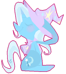 Size: 315x353 | Tagged: safe, artist:stevetwisp, derpibooru import, trixie, pony, unicorn, blushing, female, mare, smiling, solo