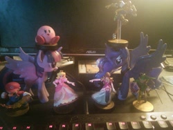 Size: 2592x1944 | Tagged: safe, princess luna, twilight sparkle, twilight sparkle (alicorn), alicorn, pony, amiibo, captain falcon, f-zero, female, funko, kirby, kirby (character), link, mare, mario, nintendo, princess peach, princess zelda, super mario bros., the legend of zelda, toy, vinyl collectible