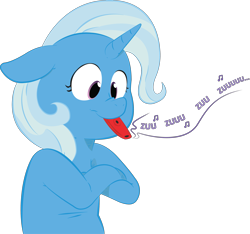 Size: 2991x2797 | Tagged: safe, artist:raph13th, derpibooru import, editor:lyracorn, trixie, pony, unicorn, comic:glim glam and pals, crossed arms, female, floppy ears, happy, kazoo, mare, musical instrument, nose wrinkle, simple background, solo, transparent background