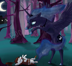 Size: 900x835 | Tagged: safe, artist:shaiza7, pipsqueak, princess luna, alicorn, pony, female, horn, mare, moon